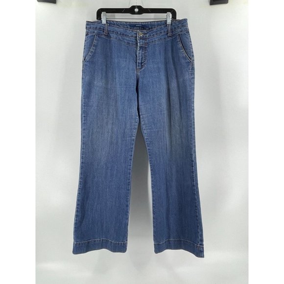 Bill Blass Mid Rise Medium Wash Straight Leg Button Pockets Denim Jeans Size 14 - Picture 2 of 16